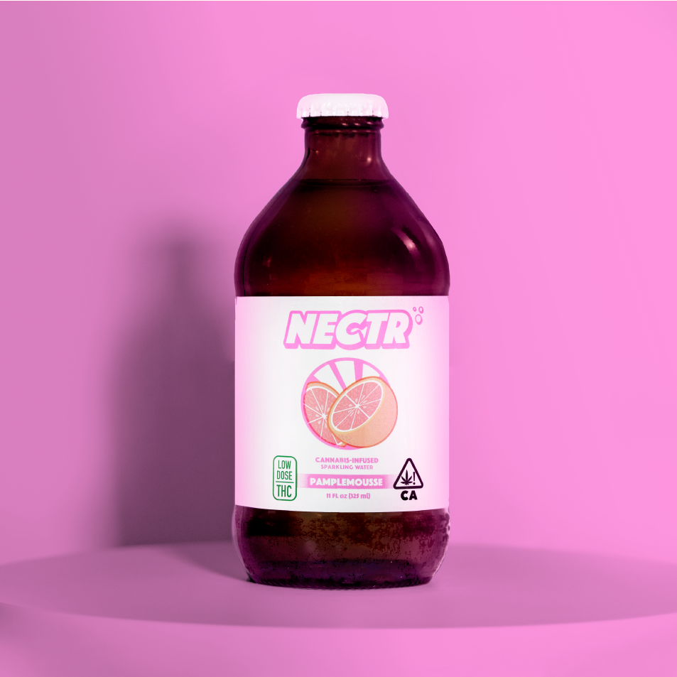 NECTR brand cannabis infused pamplemousse flavored sparkling water