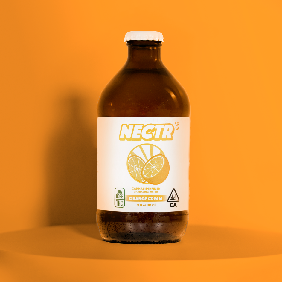 NECTR brand cannabis infused orange cream flavored sparkling water